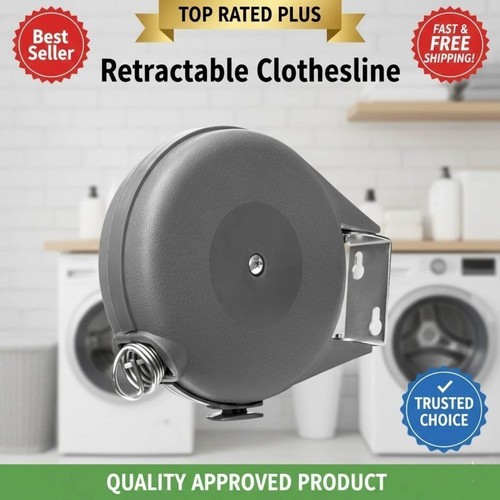 Grey clothes reel laundry 15m - grey,