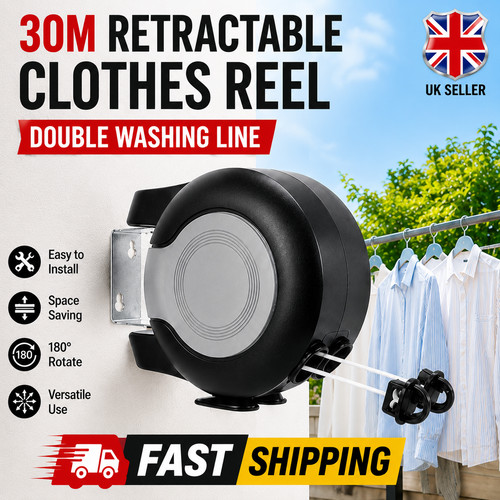 30m retractable clothes - retractable, reel